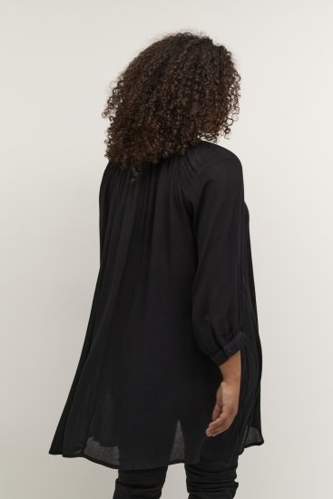 Kaffe Curve Ami 3/4 mouw Tuniek Diepzwart - T-shirts - 