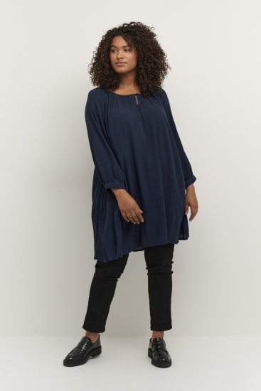 Kaffe Curve Ami 3/4 mouw Tuniek Midnight marine - T-shirts - 
