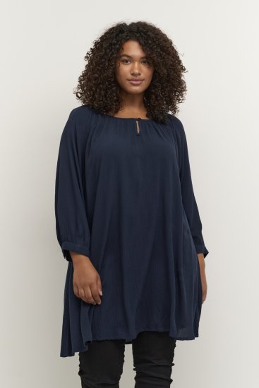 Kaffe Curve Ami 3/4 mouw Tuniek Midnight marine - T-shirts - 