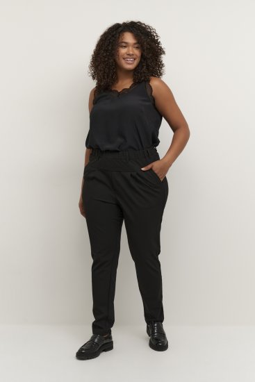 Kaffe Curve Jia Broek Diepzwart - Jeans & Broeken in Grote Maten – Plus Size - 