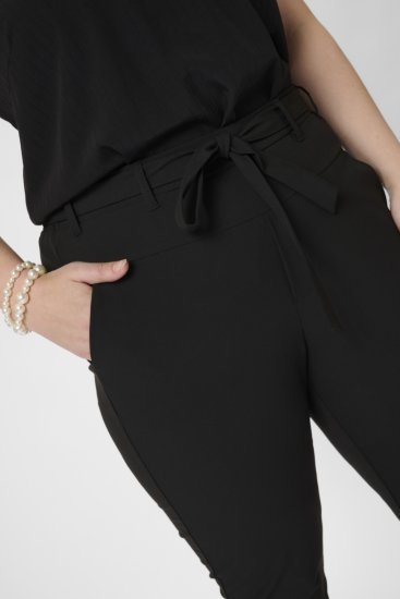 Kaffe Curve Jia Broek met riem Diepzwart - Jeans & Broeken in Grote Maten – Plus Size - 