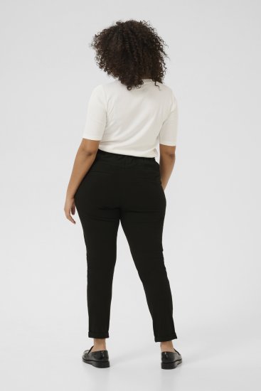 Kaffe Curve Jia Broek met riem Diepzwart - Jeans & Broeken in Grote Maten – Plus Size - 
