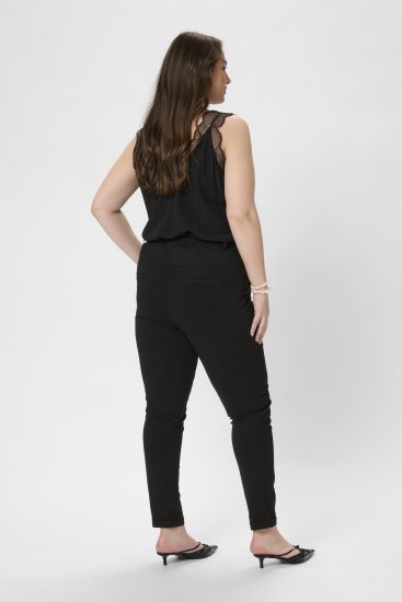 Kaffe Curve Jia Broek met riem Diepzwart - Jeans & Broeken in Grote Maten – Plus Size - 