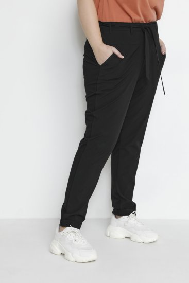 Kaffe Curve Jia Broek met riem Diepzwart - Jeans & Broeken in Grote Maten – Plus Size - 