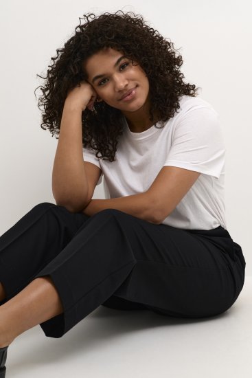Kaffe Curve Sakira Cropped broek Diepzwart - Jeans & Broeken in Grote Maten – Plus Size - 