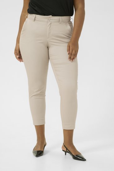 Kaffe Curve Leana Chino Broek 7/8 Veergrijs - Jeans & Broeken in Grote Maten – Plus Size - 