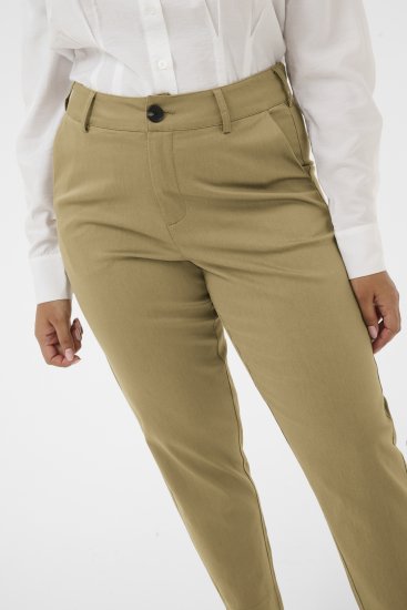 Kaffe Curve Leana Chino Broek 7/8 Versteend Eiken - Jeans & Broeken in Grote Maten – Plus Size - 