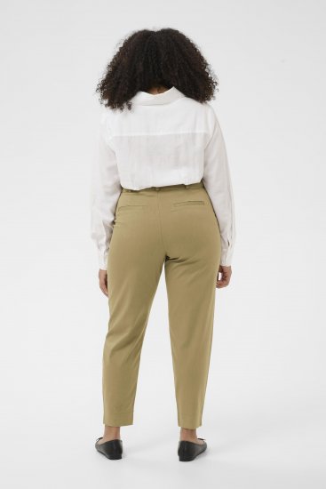 Kaffe Curve Leana Chino Broek 7/8 Versteend Eiken - Jeans & Broeken in Grote Maten – Plus Size - 