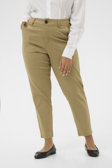 Kaffe Curve Leana Chino Broek 7/8 Versteend Eiken - Jeans & Broeken in Grote Maten – Plus Size - 