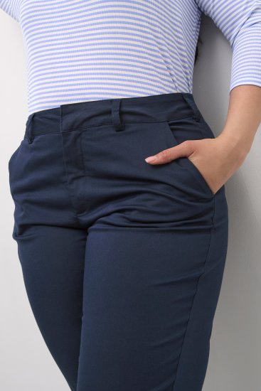 Kaffe Curve Leana Chino Broek 7/8 Middernacht Marineblauw - Jeans & Broeken in Grote Maten – Plus Size - 