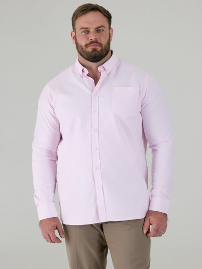 D555 Richard Oxford Overhemd Met Lange Mouwen TALL Roze - TALL overhemden - 