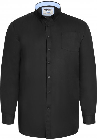 D555 Richard Oxford Overhemd Met Lange Mouwen TALL Zwart - TALL overhemden - 