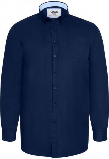D555 Richard Oxford Overhemd Met Lange Mouwen TALL Navy - TALL overhemden - 