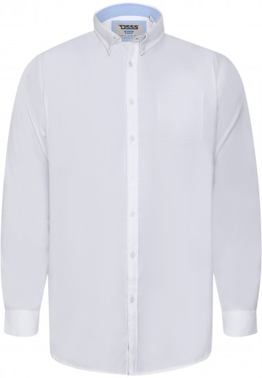 D555 Richard Oxford Overhemd Met Lange Mouwen TALL Wit - TALL overhemden - 