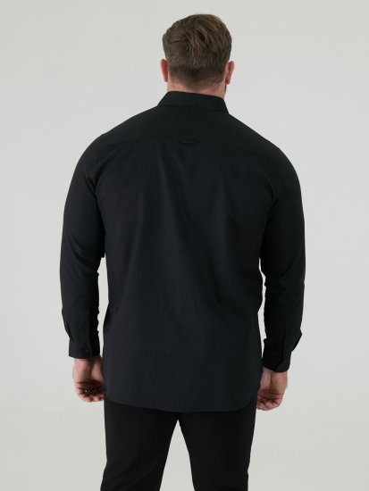 D555 Richard Oxford Overhemd Met Lange Mouwen TALL Zwart - TALL overhemden - 