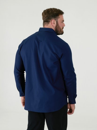 D555 Richard Oxford Overhemd Met Lange Mouwen TALL Navy - TALL overhemden - 