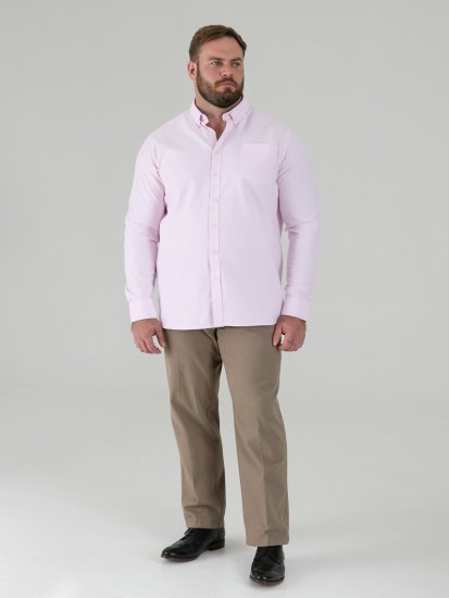 D555 Richard Oxford Overhemd Met Lange Mouwen TALL Roze - TALL overhemden - 