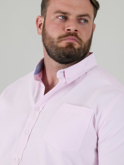 D555 Richard Oxford Overhemd Met Lange Mouwen TALL Roze - TALL overhemden - 