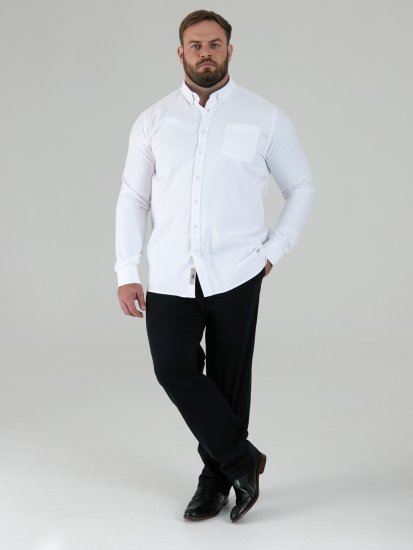 D555 Richard Oxford Overhemd Met Lange Mouwen TALL Wit - TALL overhemden - 