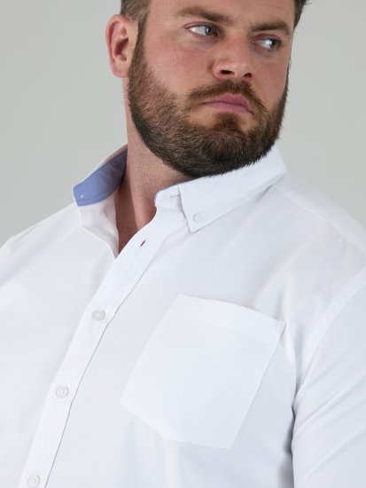 D555 Richard Oxford Overhemd Met Lange Mouwen TALL Wit - TALL overhemden - 