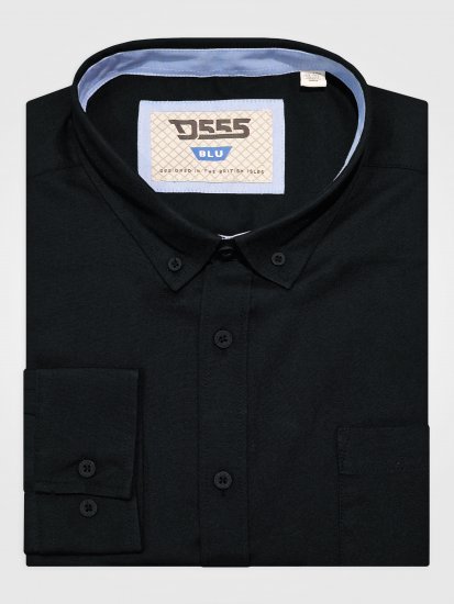 D555 Richard Oxford Overhemd Met Lange Mouwen TALL Zwart - TALL overhemden - 