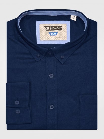 D555 Richard Oxford Overhemd Met Lange Mouwen TALL Navy - TALL overhemden - 