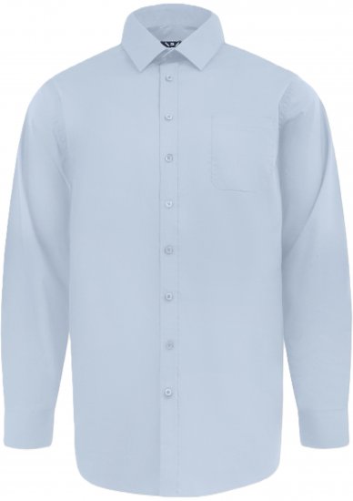 D555 Oliver Vlekbestendig Strijkvrij Stretch Overhemd Met Lange Mouwen Lichtblauw - Overhemden - Overhemden Grote Maten Heren
