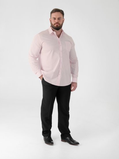 D555 Oliver Vlekbestendig Strijkvrij Stretch Overhemd Met Lange Mouwen Roze - Overhemden - Overhemden Grote Maten Heren