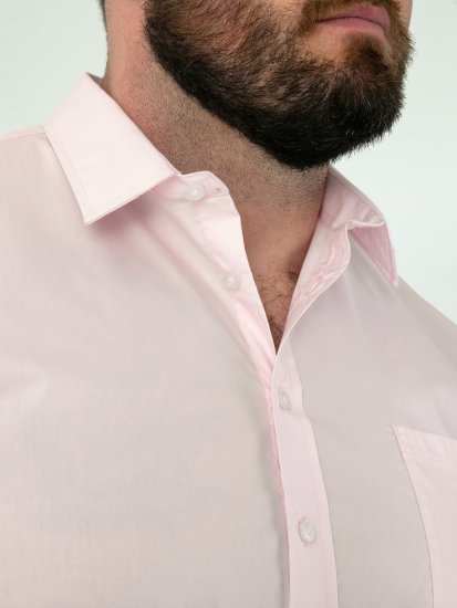 D555 Oliver Vlekbestendig Strijkvrij Stretch Overhemd Met Lange Mouwen Roze - Overhemden - Overhemden Grote Maten Heren
