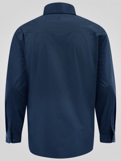 D555 Oliver Vlekbestendig Strijkvrij Stretch Overhemd Met Lange Mouwen Navy - Overhemden - Overhemden Grote Maten Heren