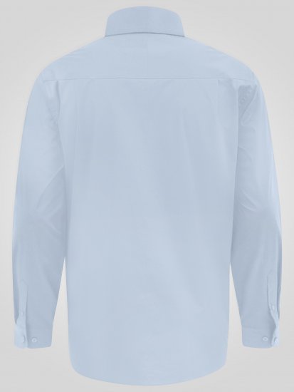 D555 Oliver Vlekbestendig Strijkvrij Stretch Overhemd Met Lange Mouwen Lichtblauw - Overhemden - Overhemden Grote Maten Heren