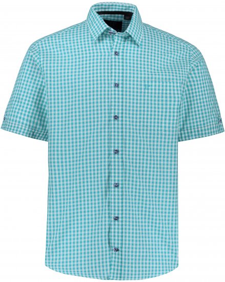 JP1880 Shirt Traditional Short Sleeve Turquoise - Overhemden - Overhemden Grote Maten Heren