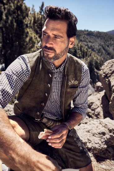 JP1880 Long Sleeve Check Print Traditional Shirt Brown - Overhemden - Overhemden Grote Maten Heren