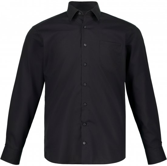 JP1880 Shirt Business Kent Collar Long Sleeve Black TALL - HERENKLEDING MT-6XLT - Tall Kleding Heren
