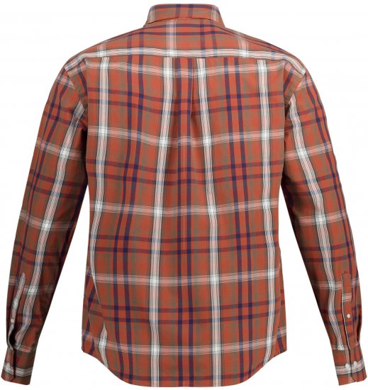 JP1880 Shirt Long Sleeve Checked Dark Orange TALL - HERENKLEDING MT-6XLT - Tall Kleding Heren