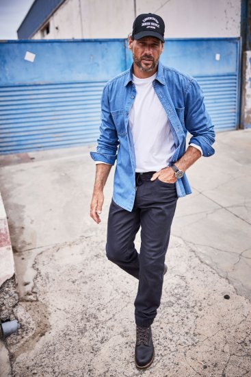 JP1880 Shirt Denim Long Sleeve Blue TALL - HERENKLEDING MT-6XLT - Tall Kleding Heren