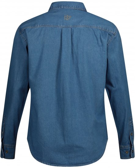 JP1880 Shirt Denim Long Sleeve Blue TALL - HERENKLEDING MT-6XLT - Tall Kleding Heren