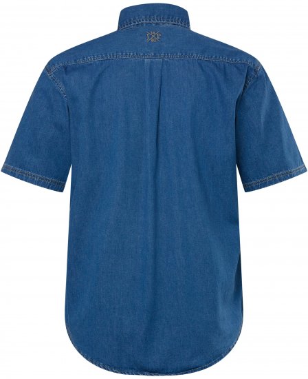JP1880 Shirt Denim Short Sleeve Blue TALL - HERENKLEDING MT-6XLT - Tall Kleding Heren