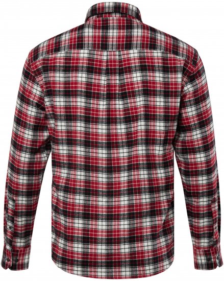 JP1880 Shirt Flannel Checked Long Sleeve Red TALL - HERENKLEDING MT-6XLT - Tall Kleding Heren