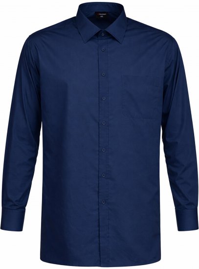 Espionage SH151 Plain Collar Long Sleeve Shirt Navy - Overhemden met lange mouwen - 