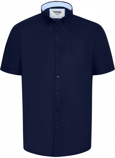 D555 James Oxford Overhemd Met Korte Mouwen TALL Navy - TALL overhemden - 