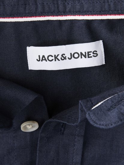 Jack & Jones Henry Slub Short Sleeve Navy - Overhemden - Overhemden Grote Maten Heren