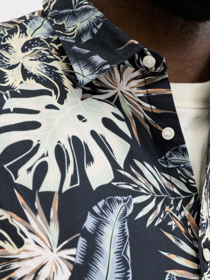 Jack & Jones Honolulu Short Sleeve Resort Shirt Black - Overhemden - Overhemden Grote Maten Heren