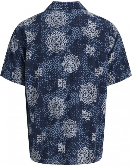 Jack & Jones Alfredo Shirt Short Sleeve Blue - Shirts met korte mouwen - Grote Maten Overhemden Korte Mouw