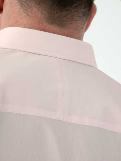 D555 Lucas Vlekbestendig Strijkvrij Stretch Overhemd Met Korte Mouwen Roze - Overhemden - Overhemden Grote Maten Heren