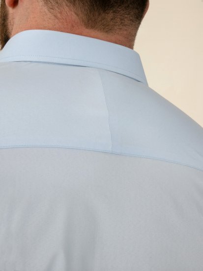 D555 Lucas Vlekbestendig Strijkvrij Stretch Overhemd Met Korte Mouwen Lichtblauw - Overhemden - Overhemden Grote Maten Heren