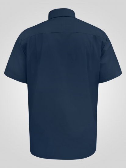 D555 Lucas Vlekbestendig Strijkvrij Stretch Overhemd Met Korte Mouwen Navy - Overhemden - Overhemden Grote Maten Heren