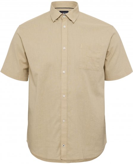 North Latitude 51106 Short Sleeve Shirt Sand - Shirts met korte mouwen - Grote Maten Overhemden Korte Mouw