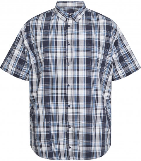 North Latitude 61115 Geruit Overhemd Extra-Lang Model Marineblauw - Overhemden - Overhemden Grote Maten Heren