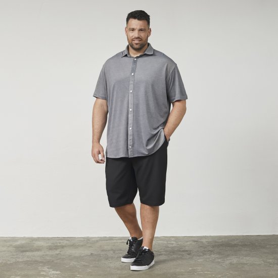 North Latitude 61116 Gemêleerd Piqué Shirt Korte Mouw Grijs - Polo shirts - Grote Maten Poloshirts Heren